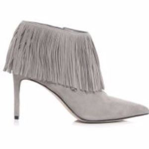Sam Edelman Grey Fringe Booties